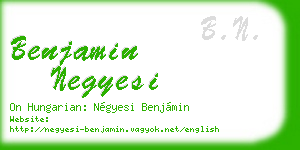 benjamin negyesi business card